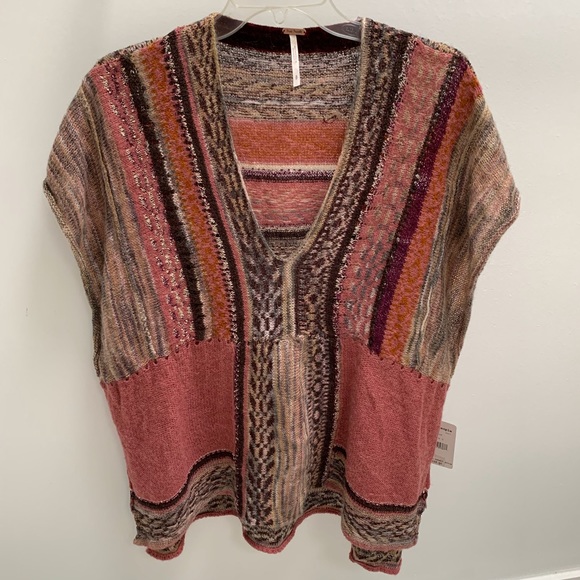 Free People Sweaters - Free People Moonlit Path Pullover Sz S, Rose/Multi